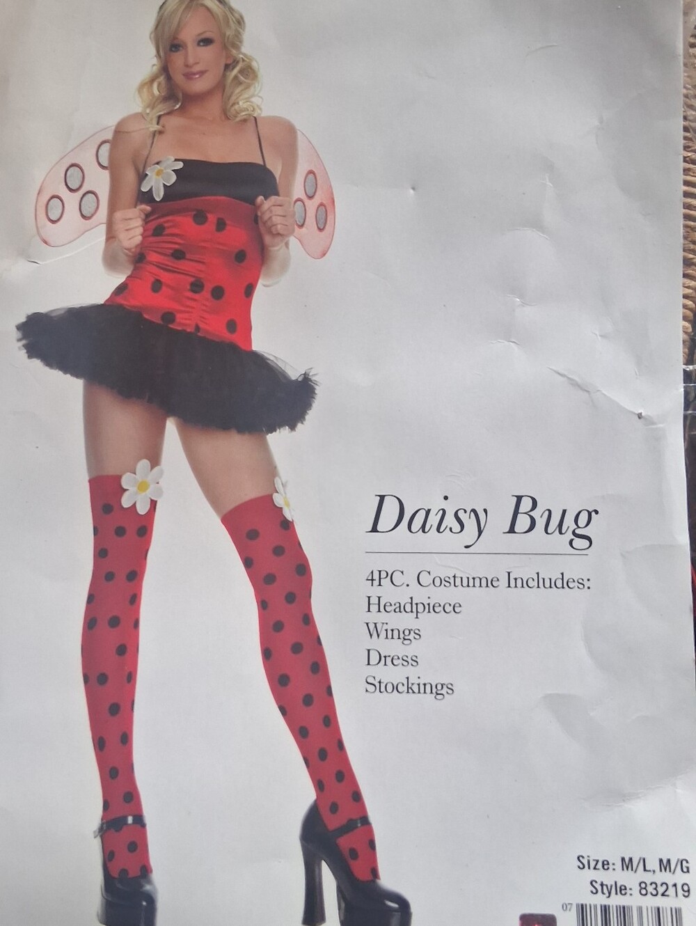 Daisybug Y2k Costume Dress with Daisy Accent - Red & Black